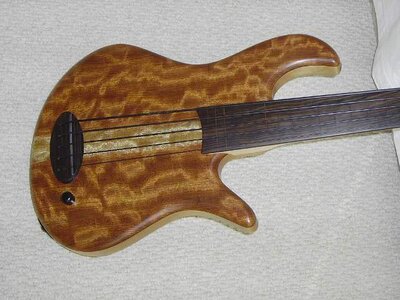 Stambaugh Fretless 5 hollow body.