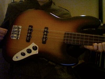 Hwy One Fender Jazz Body Sunburst a la Jaco, w/ PUs, etc