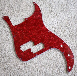 P-Bass Red Pearl Pickguard, NEW