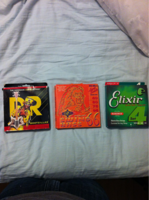 New and used strings: Elixir, rotosound, DR