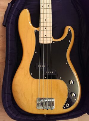 Squire VM P Bass in Amber Maple!