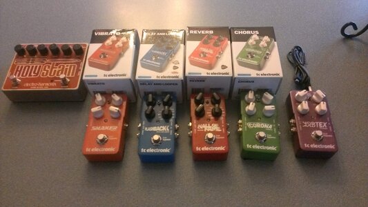 TC Electronic (multiple pedals) and EHX  Holy Stain