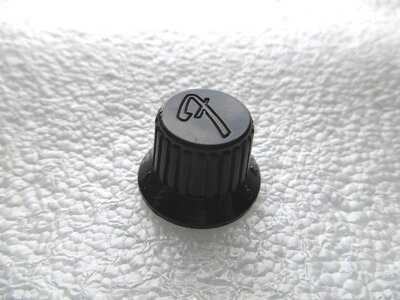 Black Push On Knob With F on top For Fender Bass