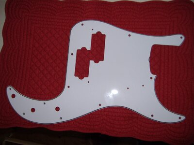 New Pickguardian Precision Bass Guard White Vintage bevel.