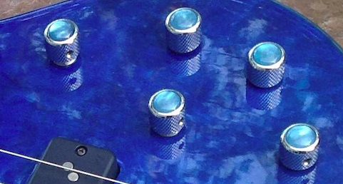 Blue Pearl/Chrome Knobs - Set of 5