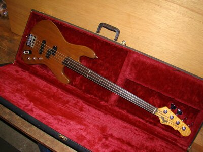 RareBird "Jazz Hawk” fretless bass by luthier Philip Bruce Clay.