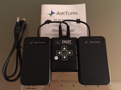 AirTurn Bluetooth Wireless Page Turner - with Two ATFS-2 Silent Pedals