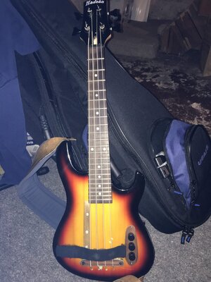 Hadean Solidbody uke bass with LR Baggs electronics, kala rounds, extra strings, gig bag- price drop