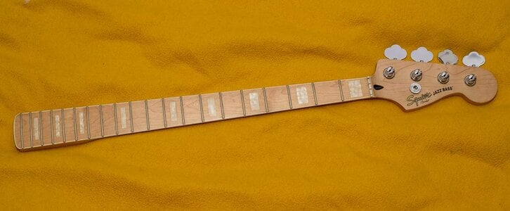 Squier 77 Jazz maple neck with blocks and binding