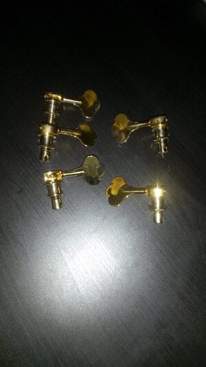 Gold 19mm Bridge and Gold Hipshot Tuners