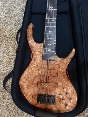 Carl S. 5 String with Insane Burl Maple Top