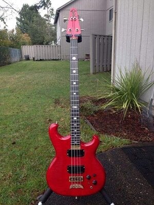 Red Alembic bass