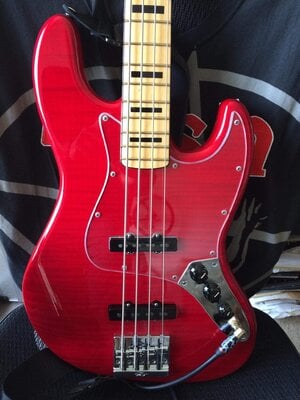 Fender Limited Edition USA Geddy Lee Jazz Bass with Maple Neck in Trans Crimson Red