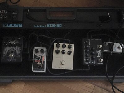 Darkglass Super Symmetry, BF-2 MIJ Flanger, ODB-3 Tri-Mod, & Pitchfork Octave