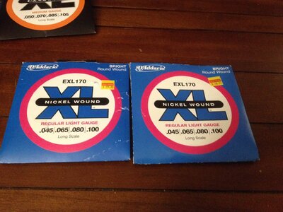 2 sets of daddario exl170 bass strings