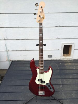 FENDER FSR LIMITED EDITION '75 P/J BASS AGED CANDY APPLE RED - FINAL PRICE DROP!