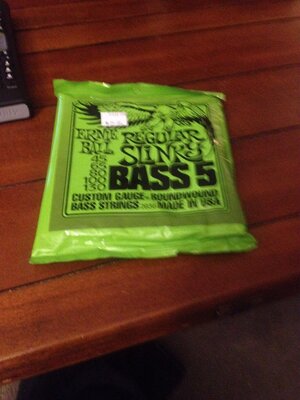 Regular slinky 5 string bass strings