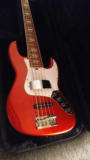 Last but not least...Sadowsky UV 70 5 String Mint Candy Apple Red