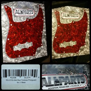 Allparts Jazz Bass Pickguard Red Tortoise Shell BRAND NEW!!!