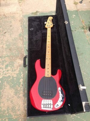 Musicman Stingray 1988 Red with Heavy Birdseye Maple Board