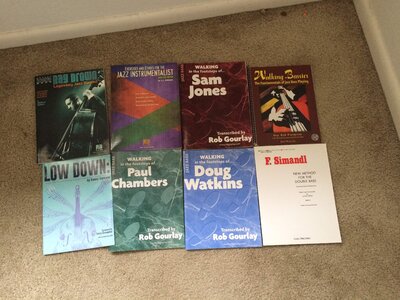 Lot of walking bass + technique books