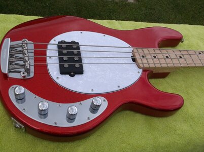 Ernie Ball Music Man Stingray Cardinal Red Sparkle with Hard Shell Case $1220 Shipped