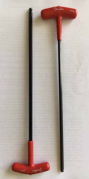 Two Fender 3/16" T-Shaped Truss Rod Tools for American Fenders