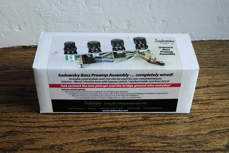 Sadowsky onboard preamp w/ VTC *new*