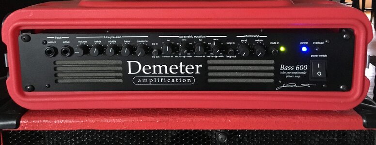 Demeter HB-600 Amp Head = integrated HBP-1 Tube Preamp + 600W Mosfet Power Amp