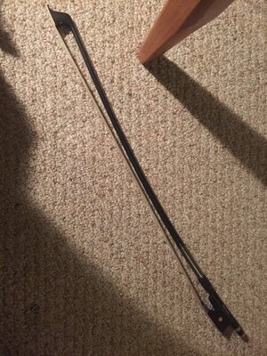 P&H carbon fiber french bow with hard case and rosin