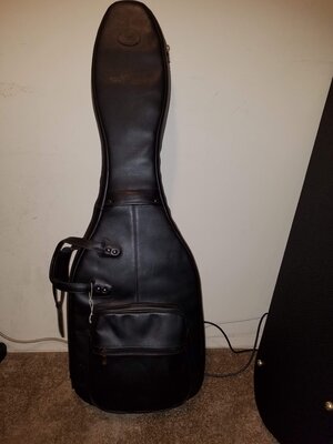 Reunion Blues 46" Bass Guitar Bag With Gussett, Black Leather