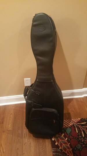 Reunion Blues Double Electric Bass Guitar Bag With Gusset, Black Leather