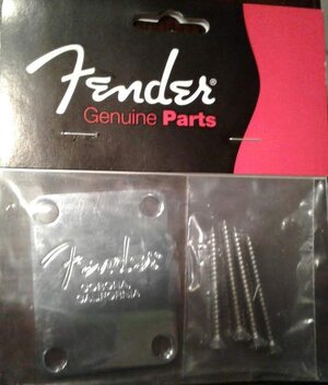 Genuine Fender Corona neck plate + bolts (unopened)