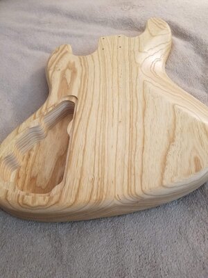 Spalted Maple Top with Swamp Ash Body 4 string Bass Body