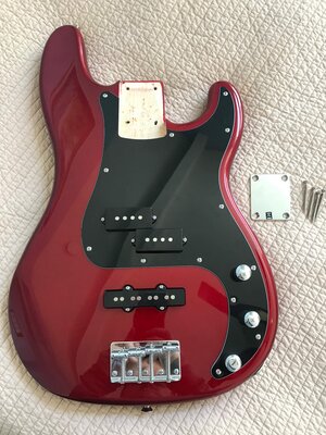 2015 Squier Affinity PJ Candy Apple Red Loaded Body