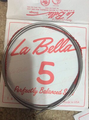 New La Bella Single low-B (5th String) 765FL Flatwound