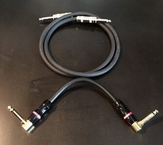 Monster Bass Instrument Patch Cable - 8" Angle to Angle + FREE 3-Foot Speaker Cable