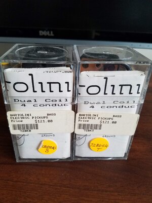 Bartolini 5-string soapbar pickups, new