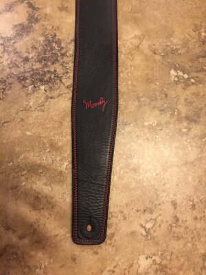 Moody 2.5' Black/Red Leather Strap