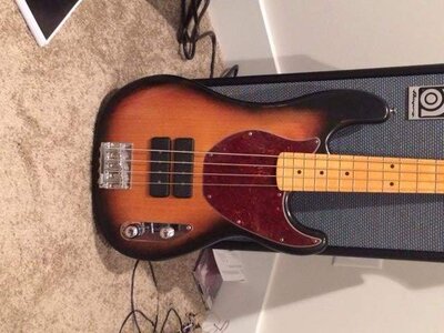 P-bass Body: Alder, 3 lbs 10 oz Nitro Sunburst