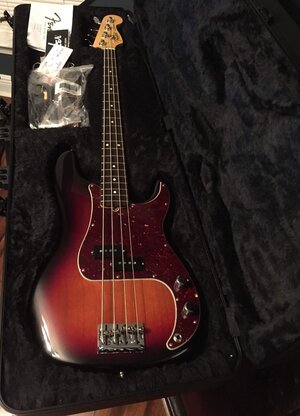 2016 American Standard Precision with "branded P bass" jazz width neck