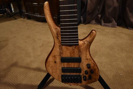 Roscoe Century 6 Spalted Maple Top And back 34" scale 19mm SS