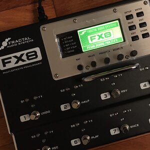 Fractal Audio FX8 with two EV-1 exp pedals and two Humbuster cables