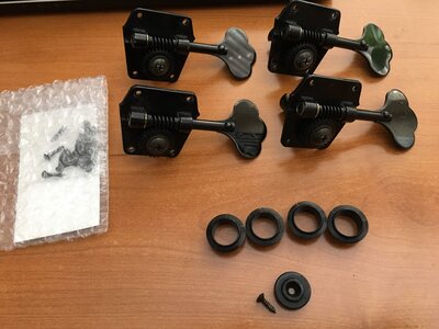 Set of Black Fender Reverse Wind Tuners Vintage Spec