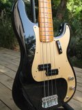 Fender Am. Vintage 57 RI Precision -- black/gold, light, way too cool