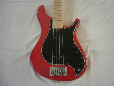 FS/FT Brubaker Brute JJ-X 4 string, Red on Black, only played a few times!