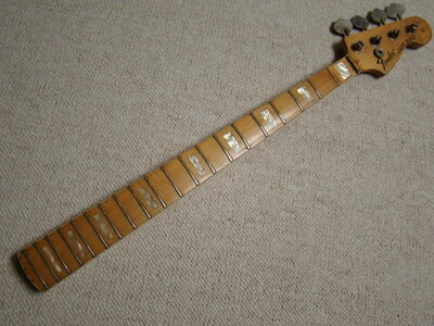 1973 Jazz Bass Neck Maple, Blocked and Bound.