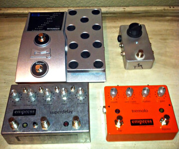 Pair of Empress, Morpheus Bomber, BB Preamp, Pigtronix EP-2