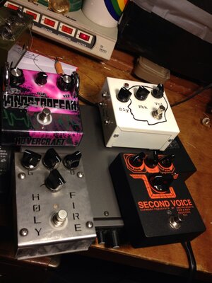 FS Hovercraft Fuzz, Holy Fire OD/Dist, Infanem, jaywalking delay!