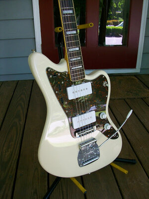 MIJ Jazzmaster 66RI, oly wht, blocked neck, matching headstock!